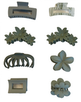 Load image into Gallery viewer, 8-Piece Matte Green Claw Clip Set – Stylish & Durable Hair Accessories