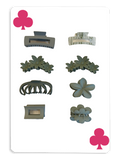 Load image into Gallery viewer, 8-Piece Matte Green Claw Clip Set – Stylish & Durable Hair Accessories