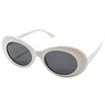 Load image into Gallery viewer, Elia Classic Oval Frame Sunglasses – White Frame with Dark Lenses
