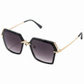 Load image into Gallery viewer, ELIA Geometric Hexagon Sunglasses with Black Frame & Gold Accents