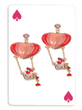 Load image into Gallery viewer, Romantic Hot Air Balloon Drop Earrings with Heart Details and Gemstone