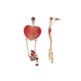 Load image into Gallery viewer, Romantic Hot Air Balloon Drop Earrings with Heart Details and Gemstone