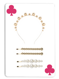 Load image into Gallery viewer, Beaded Gold Headband & Hairclips Set – Elegant, Stylish Hair Accessories Combo