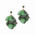 Load image into Gallery viewer, Boho Green Stone and Feather Drop Earrings for a Chic and Stylish Look