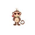 Load image into Gallery viewer, Adorable Monkey Love Earrings with Heart Glasses and Charming Rose