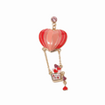 Load image into Gallery viewer, Romantic Hot Air Balloon Dangle Earrings with Heart and Floral Accents