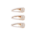 Load image into Gallery viewer, Classic Pearl Hair Clips – Elegant Gold Snap Barrettes (Set of 3)
