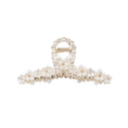 Load image into Gallery viewer, Elegant Floral Pearl Hair Claw Clips – Set of 2