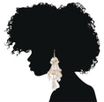 Load image into Gallery viewer, Elegant Gold & Pearl Floral Chandelier Earrings
