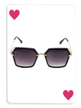Load image into Gallery viewer, ELIA Geometric Hexagon Sunglasses with Black Frame & Gold Accents