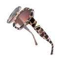 Load image into Gallery viewer, ISABELLA - Geometric Leopard-Print Sunglasses with Gradient Pink Lenses