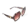 Load image into Gallery viewer, ISABELLA - Geometric Leopard-Print Sunglasses with Gradient Pink Lenses