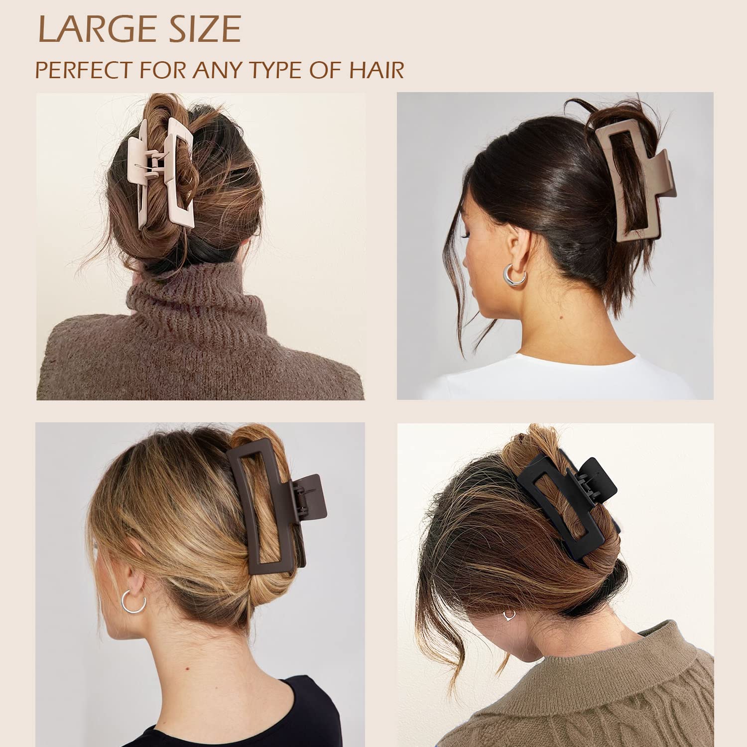 12-PCS Matte Claw Clip Set – Stylish, Durable Hair Accessories for All