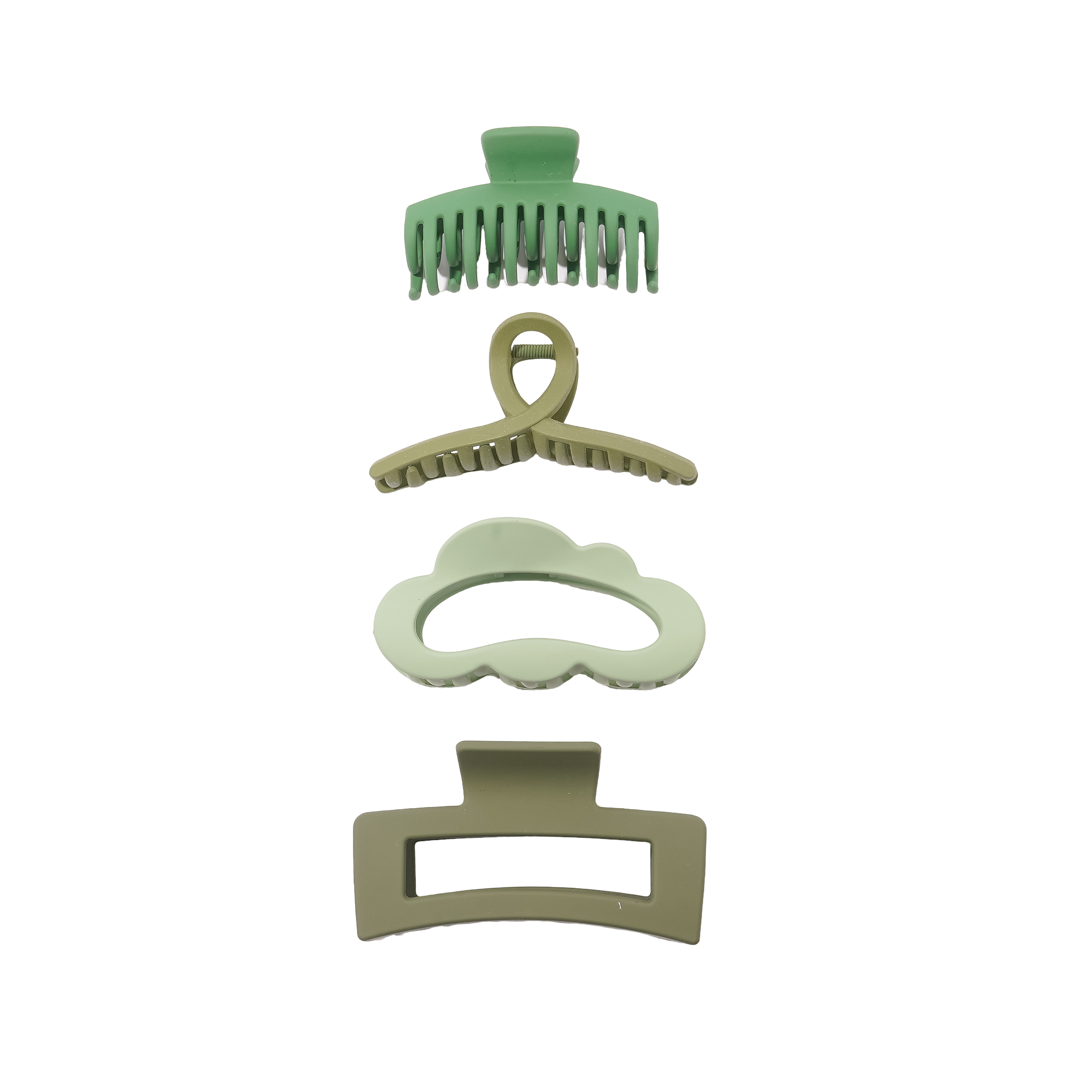 Neutral Aesthetic Claw Clips – Set of 4 | Matte Finish Hair Clips