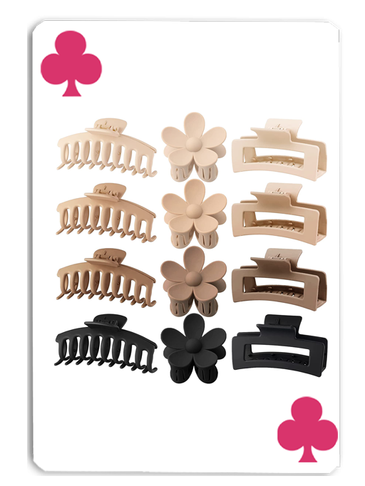 12-PCS Matte Claw Clip Set – Stylish, Durable Hair Accessories for All